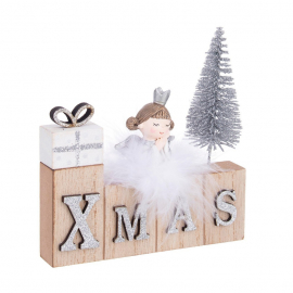 DECORAZIONE SCRITTA XMAS CON ANGELO GREGOR
