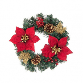 CORONA JOSIE POINSETTIA ROSSO DIAMETRO CM 35