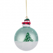 SFERA DI VETRO FESTIVITY CON DECORAZIONE DIAMETRO CM 8