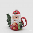 TEIERA BABBO DI NATALE CON ORSO CM 19H IN CERAMICA