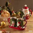 TEIERA BABBO DI NATALE CON ORSO CM 19H IN CERAMICA