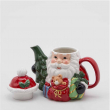 TEIERA BABBO DI NATALE CON ORSO CM 19H IN CERAMICA