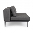 DIVANO ANGOLARE PIPER ANTRACITE 4PZ DA ESTERNO CON SCHIENALE MEZZALUNA E CUSCINETTI