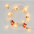CATENA LINEARE 2 METRI A BATTERIA PIATTA 20 MICROLED VARI COLORI FILO MODELLABILE DA INTERNO LUCE FISSA