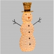 PUPAZZO DI NEVE 3D CM 120 H CON 260 LED TRADIZIONALE CON TIMER, INTERNO/ESTERNO, DECORAZIONE LUMINOSA