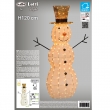 PUPAZZO DI NEVE 3D CM 120 H CON 260 LED TRADIZIONALE CON TIMER, INTERNO/ESTERNO, DECORAZIONE LUMINOSA