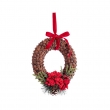 CORONA GUENTA TONDO ROSSO CON POINSETTIA DUE MISURE