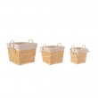 CESTA QUADRATA ALESHA TRE MISURE IN VIMINI,RATTAN,FIBRE NATURALI