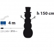PUPAZZO DI NEVE 3D CM 150 H CON 260 LED TRADIZIONALE CON TIMER, INTERNO/ESTERNO, DECORAZIONE LUMINOSA