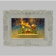 CORNICE ILLUMINATA CON GLITTER E BABBO NATALE CM21H DUE VERSIONI