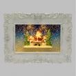 CORNICE ILLUMINATA CON GLITTER E BABBO NATALE CM21H DUE VERSIONI