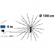 TWIG BALL ARGENTO 200 LED DIAMETRO CM 60 BIANCO CALDO GIOCO DI LUCE FLASH DIAMOND, TIMER, INTERNO/ESTERNO, RAMO STELLA