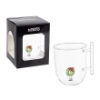 TAZZA MUG GLAMORIZE IN VETRO TRASPARENTE CON DIVERSI SIMBOLI