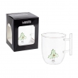 TAZZA MUG GLAMORIZE IN VETRO TRASPARENTE CON DIVERSI SIMBOLI