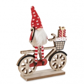 DECORAZIONE EVEN BABBO ROSSO CON BICICLETTA