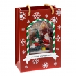 BORSA GLITTER ILLUMINATA CM 22H CON BABBO NATALE