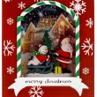 BORSA GLITTER ILLUMINATA CM 22H CON BABBO NATALE