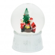 SFERA GLITTER BIANCA ILLUMINATA CM 17H CON BABBO NATALE