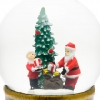 SFERA GLITTER BRUNITA ILLUMINATA CM 17H CON BABBO NATALE