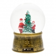 SFERA GLITTER BRUNITA ILLUMINATA CM 17H CON BABBO NATALE