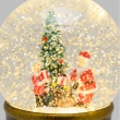 SFERA GLITTER BRUNITA ILLUMINATA CM 17H CON BABBO NATALE