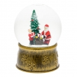 SFERA GLITTER BRUNITA ILLUMINATA CM 17H CON BABBO NATALE