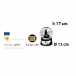 SFERA GLITTER BRUNITA ILLUMINATA CM 17H CON BABBO NATALE