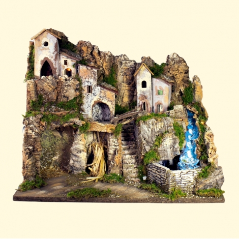PAESAGGIO VUOTO CON LUCE,FUOCO E FONTANA CM 60 X 40 X 48 H