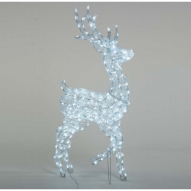 RENNA 3D CM 125 H CON 240 LED DA ESTERNO INTERNO, GIOCHI DI LUCE, TIMER DECORAZIONE LUMINOSA