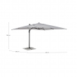 OMBRELLONE BRACCIO VEGA 3X4 ANTRACITE TELO GRIGIO CHIARO