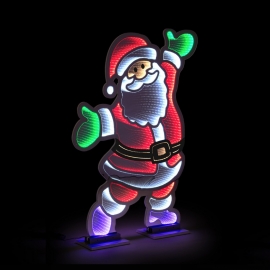 BABBO NATALE LUMINOSO DUE MISURE DA ESTERNO, DECORAZIONE LUMINOSA
