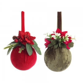 DECORAZIONE SFERA INGRID DUE COLORI DIAMETRO 12CM