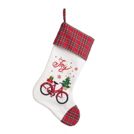 CALZA DI NATALE SWEETEN BICI BIANCO-ROSSO