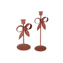 PORTA CANDELA RIBBON ROSSO DUE MISURE