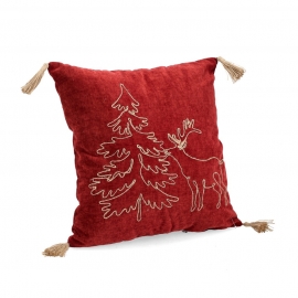 CUSCINO HERBERT BORDEAUX CON FRANGE CM 45X45