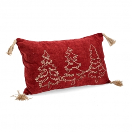 CUSCINO HERBERT BORDEAUX CON FRANGE CM 50X30