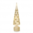 DECORAZIONE PINO FLOCK ROTANTE CHAMPAGNE CM 40H
