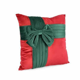 CUSCINO FESTIVE ROSSO E VERDE CM 45X45