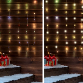 TENDA METRI 5 X 1 H CON 200 LED DUAL COLOR E GIOCHI DI LUCE , LUMINOSA CON TIMER, ESTERNO/INTERNO