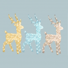 RENNA 3D CM 85 H CON 120 LED DA ESTERNO INTERNO, LUCE FISSA, TIMER DECORAZIONE LUMINOSA