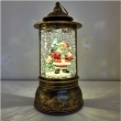 DECORAZIONE LANTERNA CILINDRICA BRUNITA GLITTER CM 24H