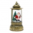 DECORAZIONE LANTERNA CILINDRICA BRUNITA GLITTER CM 24H