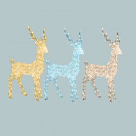 RENNA 3D CM 105 H CON 180 LED DA ESTERNO INTERNO, 3 COLORI IN 1 FIGURA CON TIMER