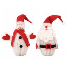 Confezione di 2 Pz. Pupazzi Ovattati Bianchi e Rossi H. Cm. 70 Assortiti Babbo, Pupazzo