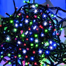 Minilucciole mt 5 con 180 Led VARI COLORI SOLO per Interno con Motorino 8 Giochi Luce